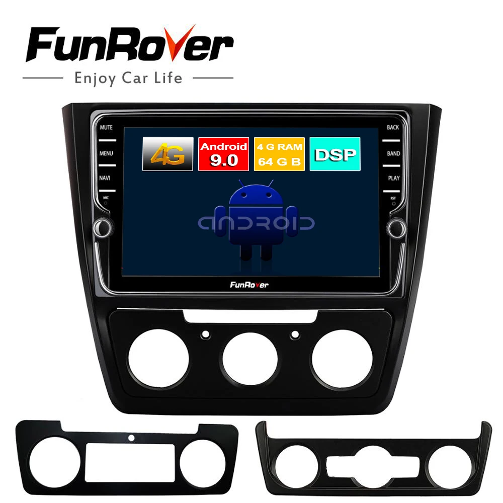 Funrover 8 ядерный Android 9,0 для Skoda Yeti- автомобильный Радио Мультимедиа Видео плеер навигация gps Нет dvd 2 din dsp wifi RDS