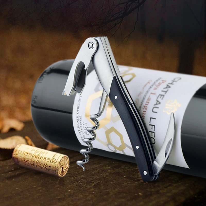 Портативный штопор для вина с деревянной ручкой открывалки винных бутылок