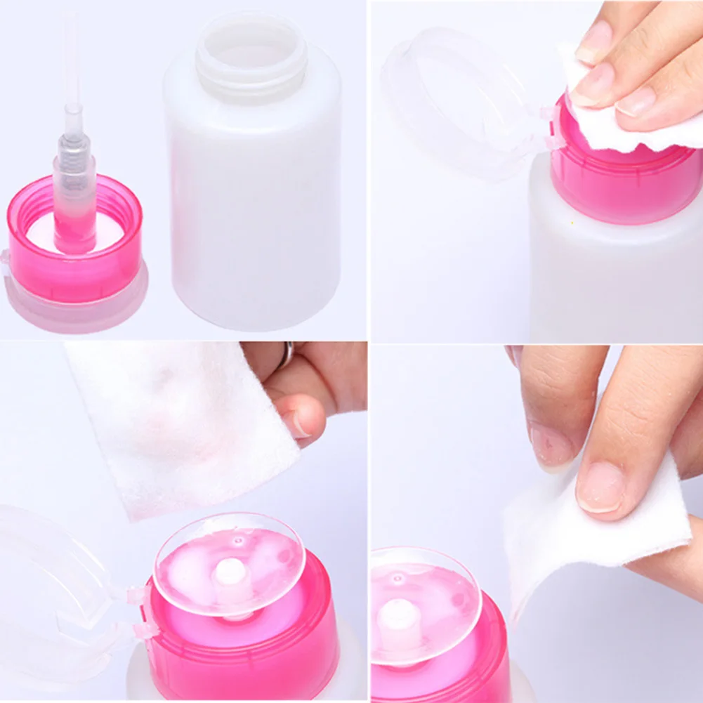 Empty Pump Liquid Alcohol Press Nail Polish Remover Cleaner Bottle Dispenser Make Up Refillable Container Empty Liquid Box images - 6