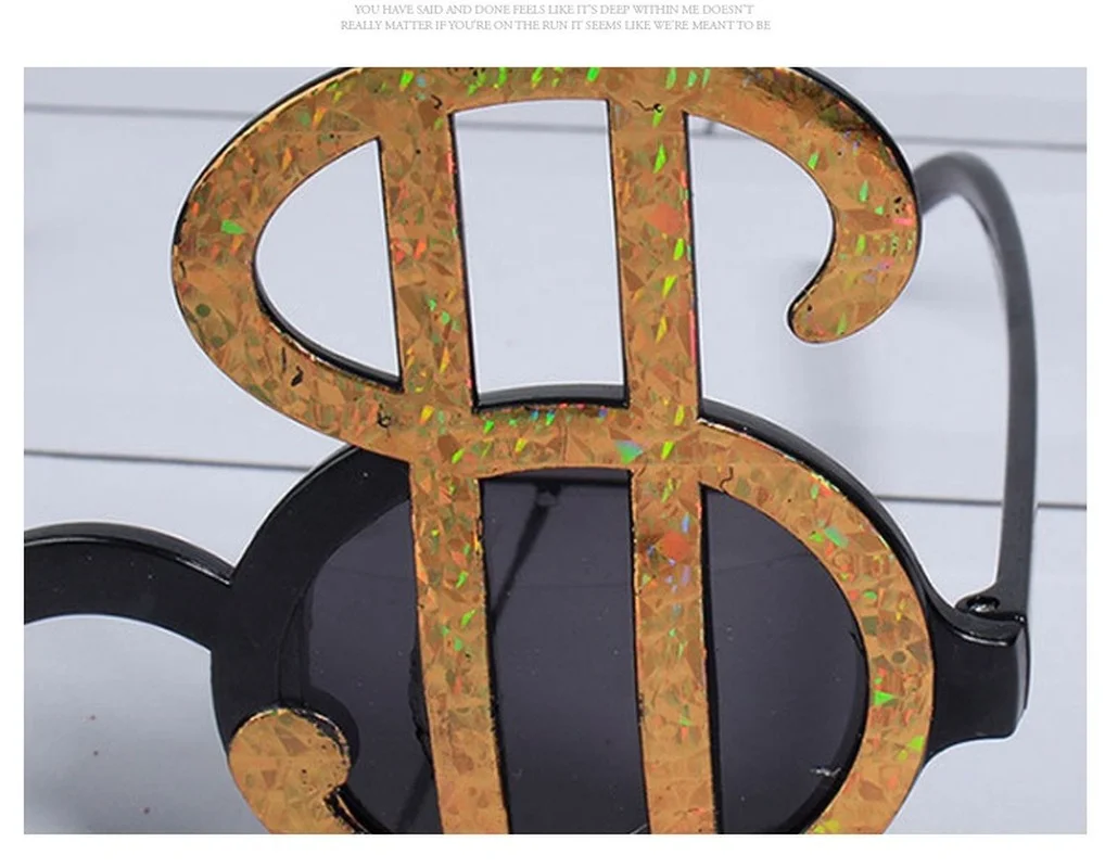 

Birthday Party Sunglasses Creative Dollar Dollar Sign Funny Men and Women Taking Pictures and Jumping Di Trend Avant-garde