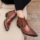 Мужские Ботильоны; Сезон весна-осень; Повседневная обувь на шнуровке; Модные уличные ботинки; Оксфорды; Модные кожаные ботинки; Мужские ботинки