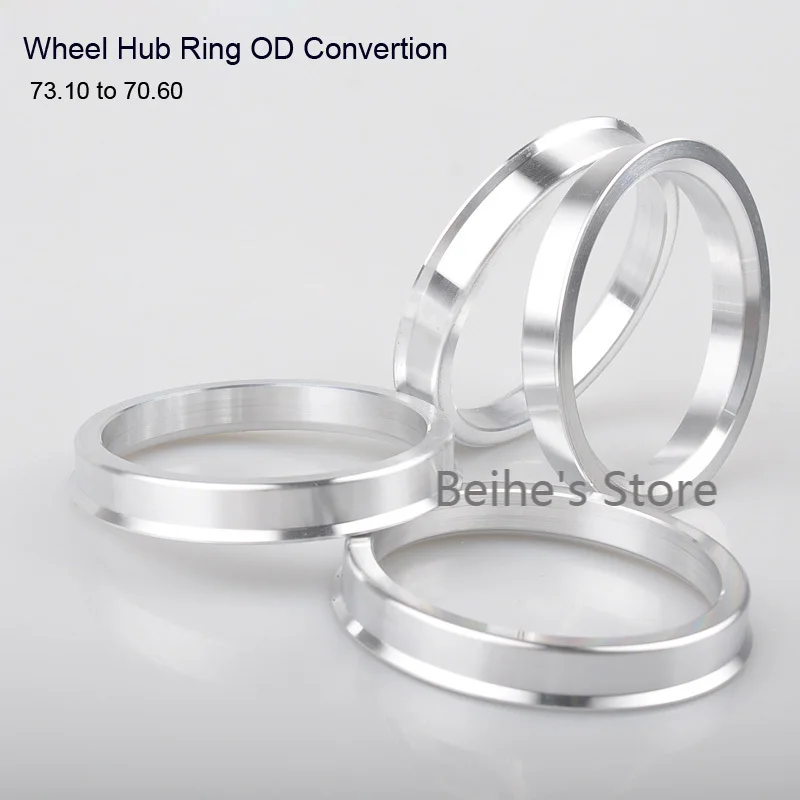 

4pcs Wheel Hub Center Rings Aluminum Alloy Centric Hub Ring OD 73.1MM to ID 70.6MM