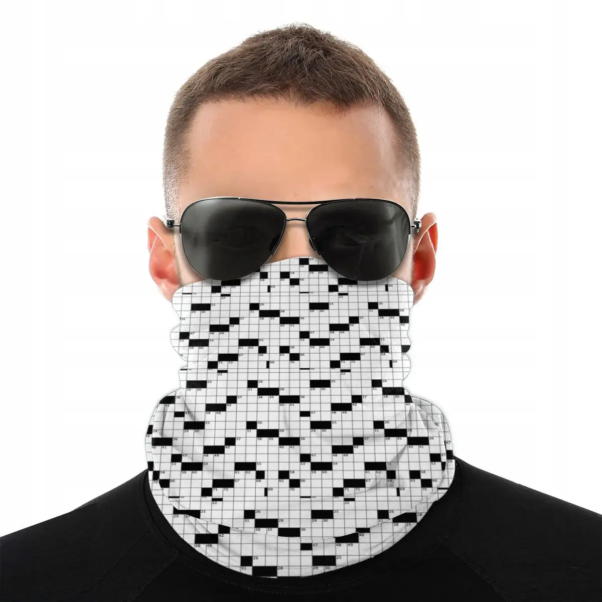 

Crossword Puzzle Scarves Neck Face Mask Men Women Halloween Neck Warmer Neck Bandanas Windproof Headwear Biking Camping