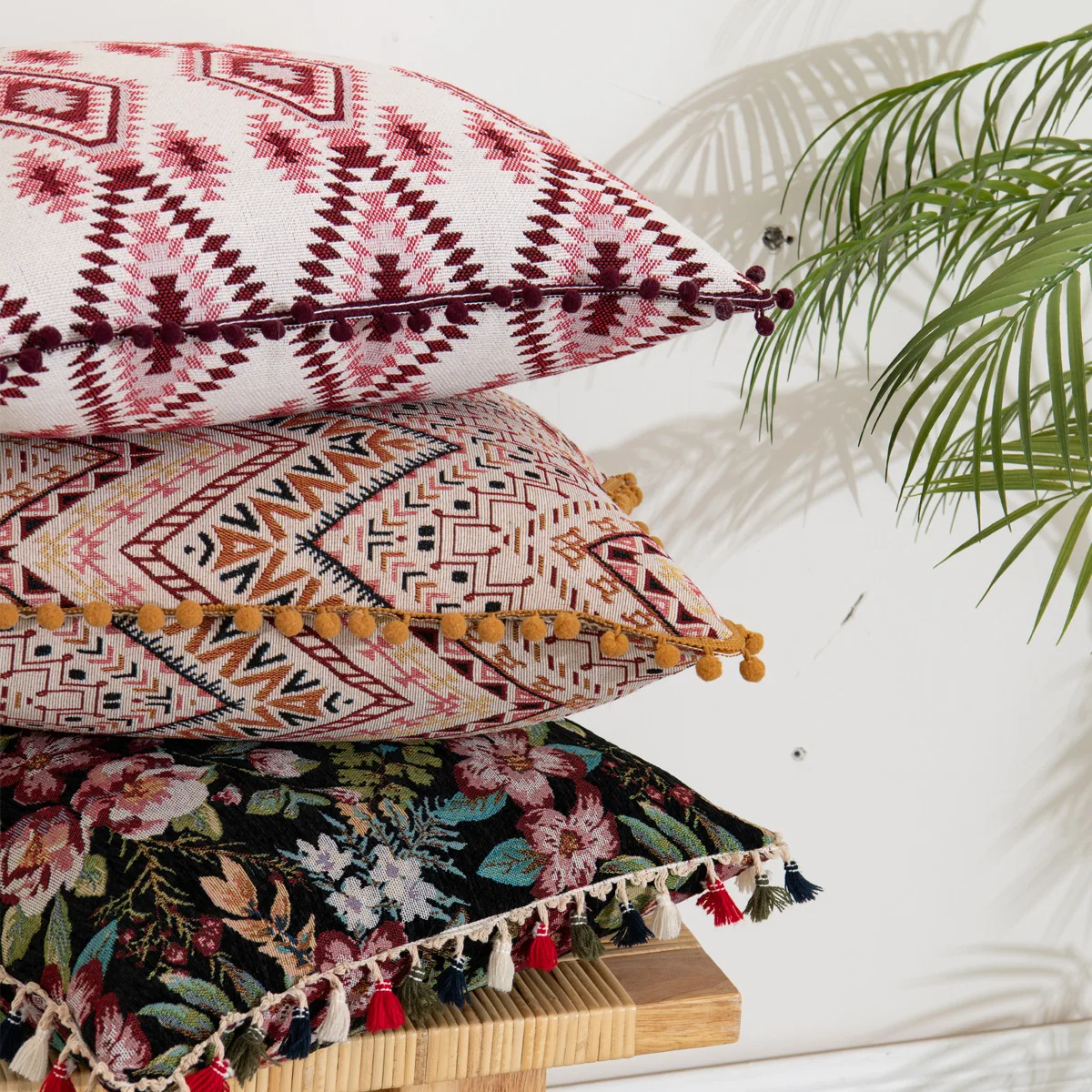 Американский марокканский геометрический чехол для подушки с шариком и