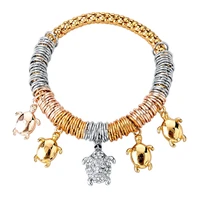 melihe luxury silver color tortoise charm bracelets for women famous brand bracelet femme jewelry pulseras mujer sbr150203