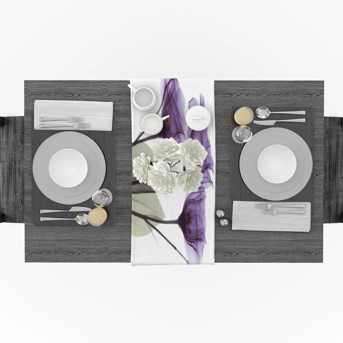 Фиолетовая Цветочная современная абстрактная Современная скатерть для