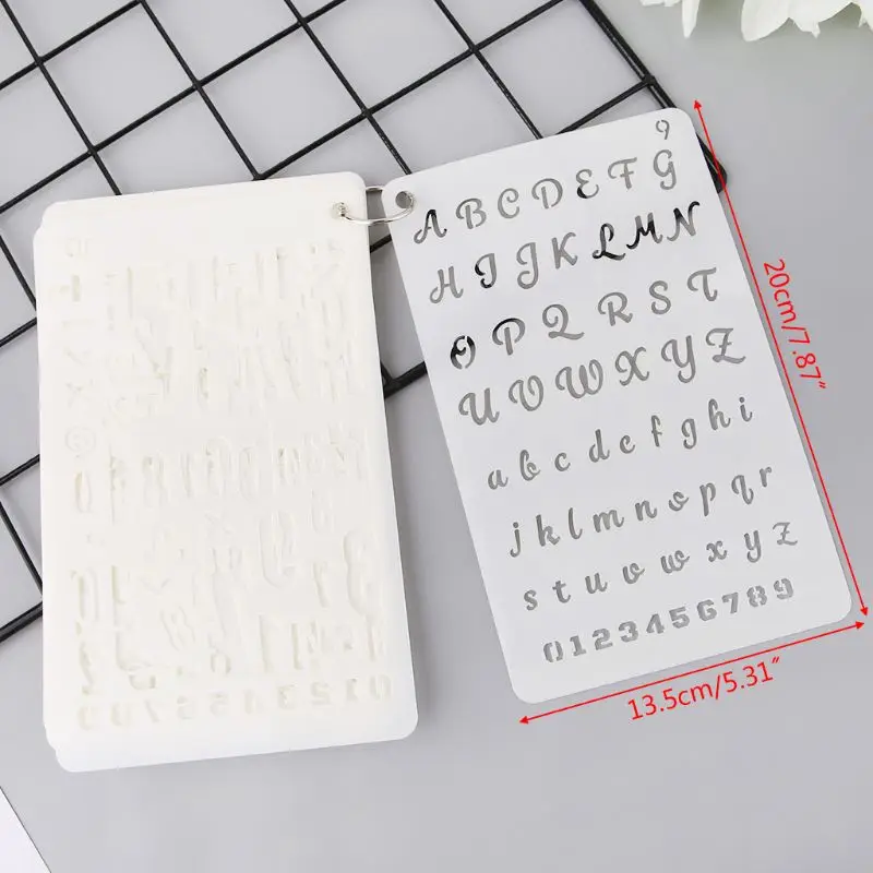 

12Pcs 12Pcs Kids English Letters Drawing Molds Plastic Children Painting Stencils DIY Paper Art Craft Card Label Scrapbook Toy