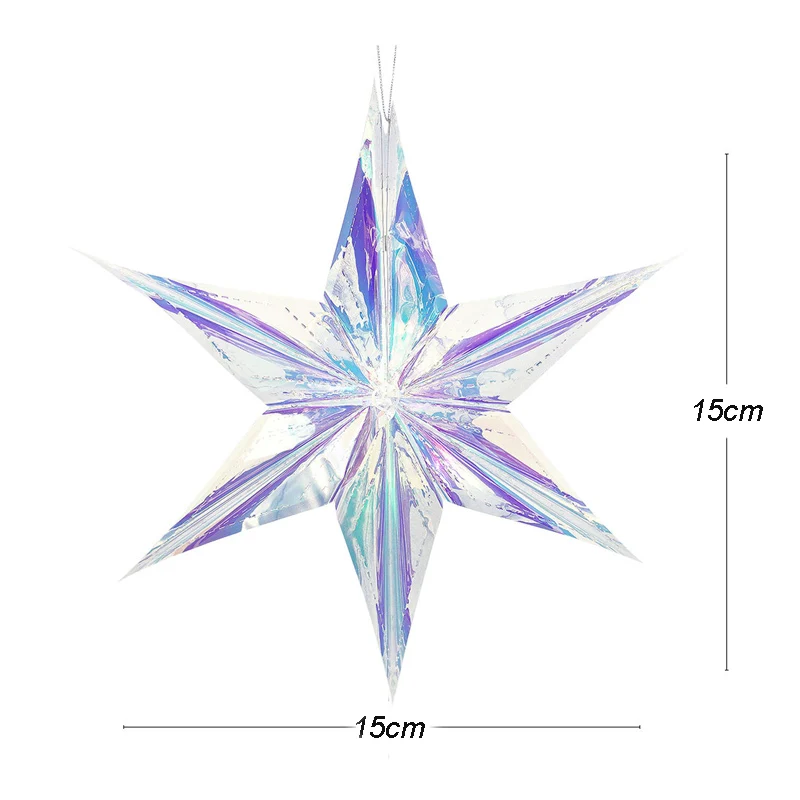 Snowflake 15cm Рождественские украшения Замороженные снежинки/звезда кулон полые Висячие Partys любимые настенные украшения для рождественской елки украшения Рождество - Цвет: Snowflake 15cm