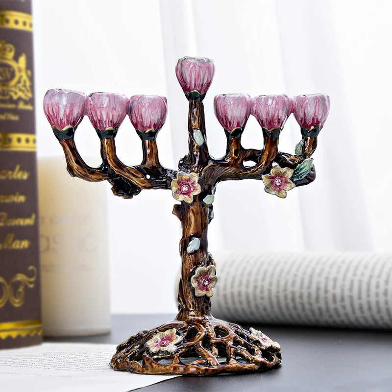 H& D 5 стилей Иудейская Менора Античная коллекция Hanukkah Menorah Статуэтка ручная роспись подсвечник держатель для дома вечерние украшения подарок