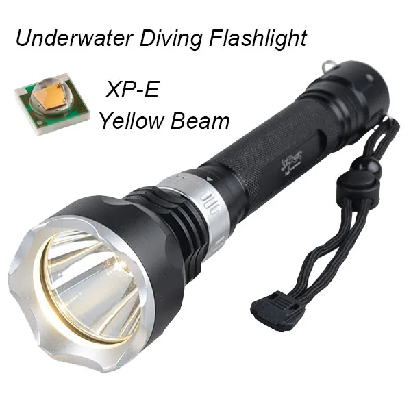 TMWT IP68 Водонепроницаемый Подводные 100 м XML T6 CREE L2 теплый белый светодиод Подводное факел Дайвинг для 18650 Батарея - Испускаемый цвет: YELLOW XPE 3W