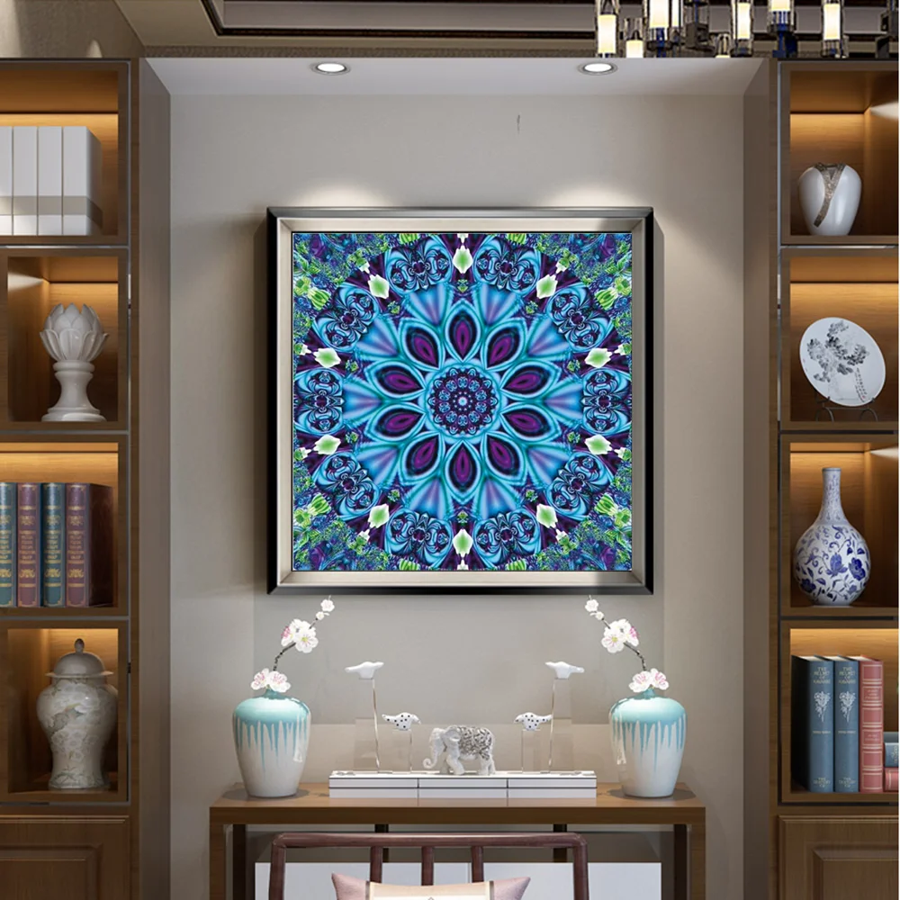 

Special Shape Diamond Painting Mandala Flower Modern Pattern DIY 5D Part Drill Cross Stitch Kit Crysta Home Decoration