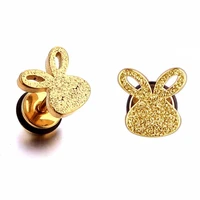 lovely animal rabbit earrings piercing jewelry gift cute stud earring for women girls kids chilren