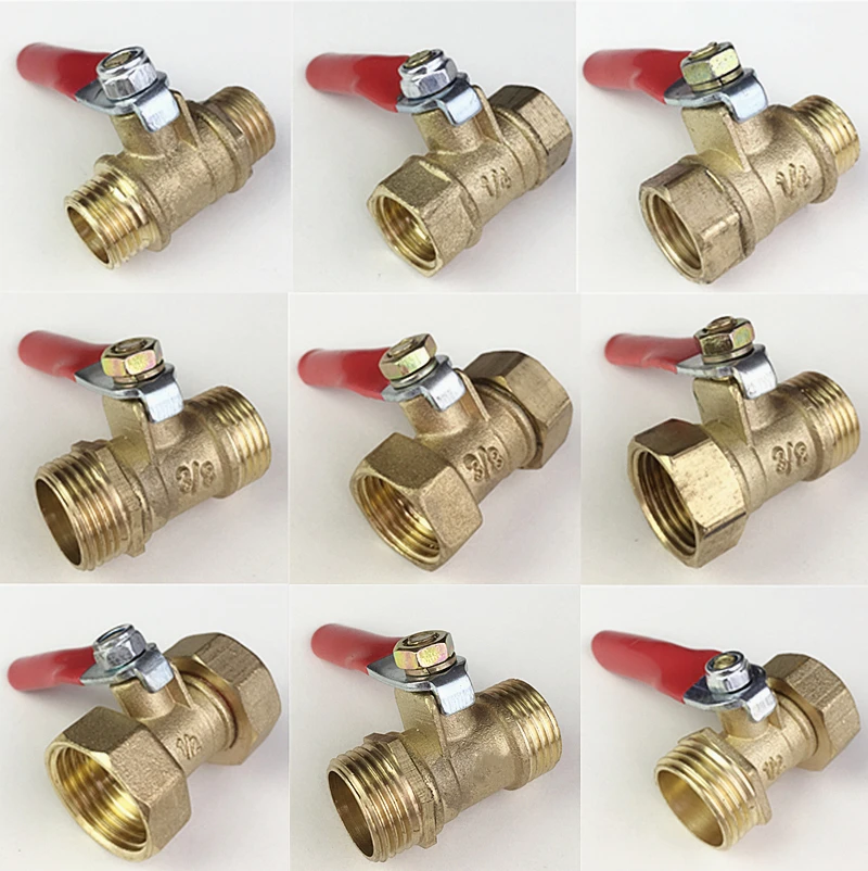Латунные шаровые краны 1/4 &quot3/8&quot 1/2 &quot мужские и женские медные из латуни |