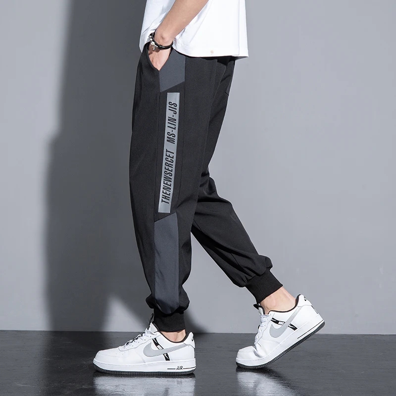 

2021 New Summer Men's Casual Pants Men Trousers Male Pant Slim Fit Work Elastic waist Light Thin Cool Trousers