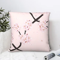 cherry blossom flower square pillowcase cushion cover spoof home decorative polyester throw pillow case for sofa nordic 4545cm