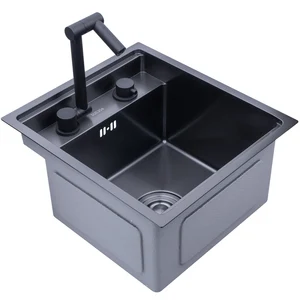 black hidden kitchen sink single bowl bar small size sink stainless steel balcony sink concealed black kitchen sink bar sink free global shipping