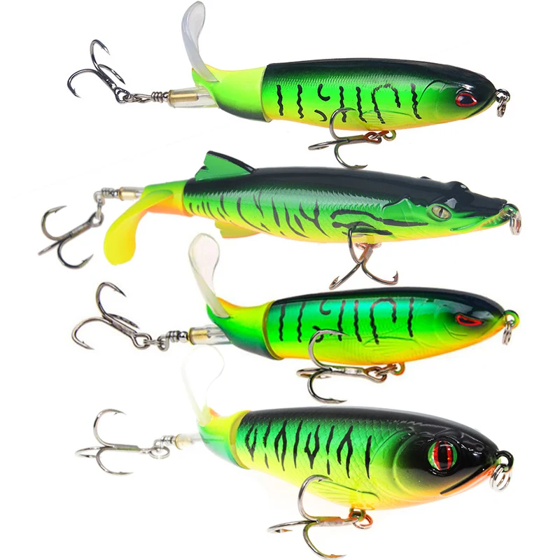 

1pcs Quality Whopper Plopper 13g/16g/17g Top Water Popper Fishing Lure Hard Bait Wobblers Rotating Soft Tail Fishing Tackle