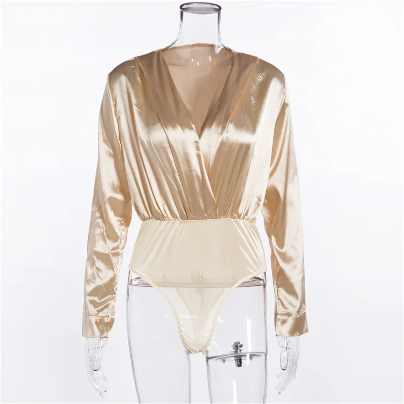 

2020 Winter Sexy V-Neck Women Bodysuit Female Autumn Long Sleeve Slim Black Rompers Womens Jumpsuit Elegant One Piece Jumpsuits