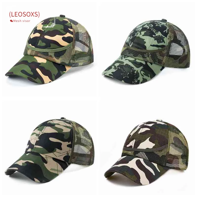 

(LEOSOXS) 2021 Children Baseball Cap Summer Camouflage Mesh Sun Hat Outdoor Casual Boys Kids Camo Snapback Caps 3-9 Y