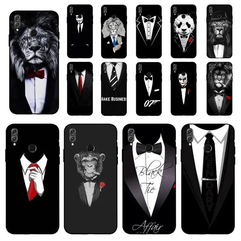 

YNDFCNB male suit shirt tie Phone Case for Huawei Honor 8 x 9 10 20 V 30 pro 10 20 lite 7A 9lite case