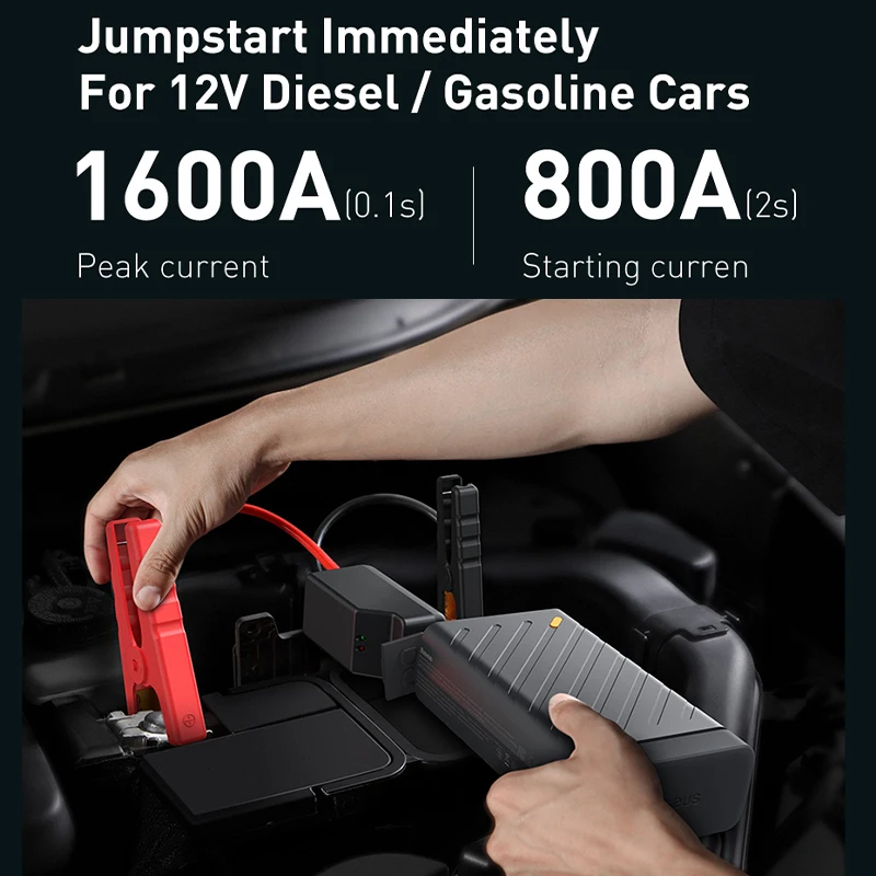 baseus car jump starter 12v 16000mah car starting device auto battery booster portable power bank 220v ac output power station free global shipping
