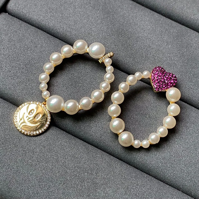 

Smiling face Pearl Earrings S925 Sterling Silver micro inlaid zircon fashion ladies exquisite Party style exquisite jewelry