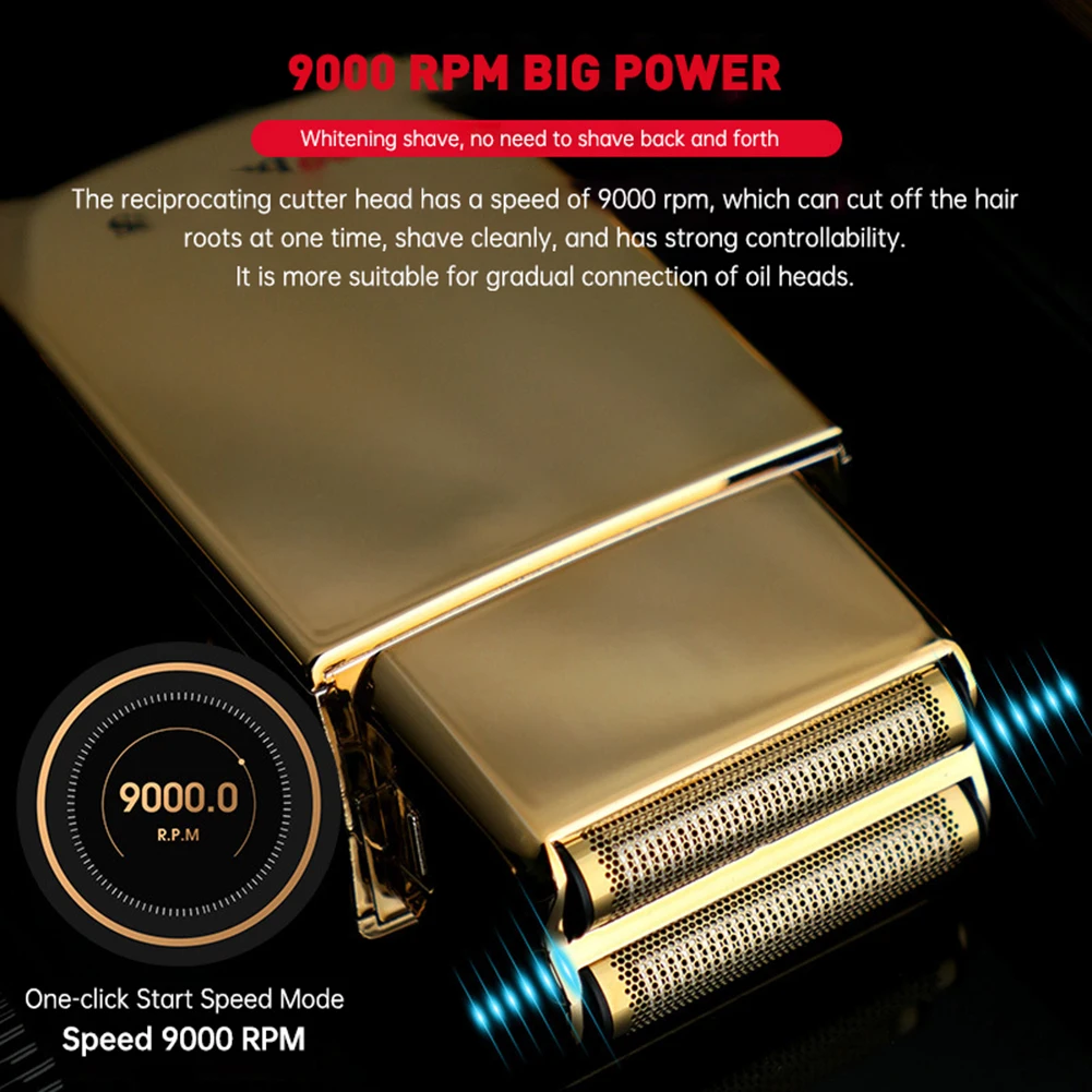 Беспроводная металлическая электробритва с двойной фольгой профессиональный