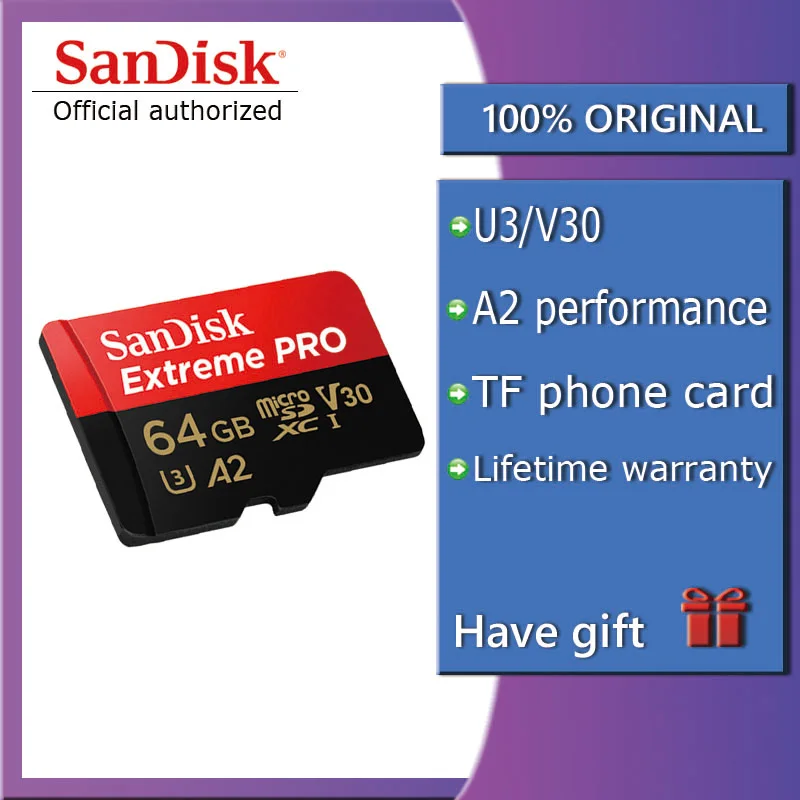 Карта Micro SD SanDisk 100 МБ/с./с 256 ГБ 128 Гб 64 ГБ 32 ГБ 16 ГБ U3/U1 V30 A1 класс 10 карта памяти SDXC SDHC microsd флэш-карта TF