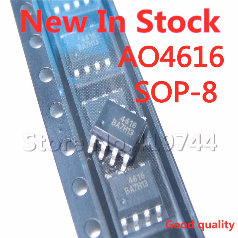 

5PCS/LOT AO4616 SOP-8 4616 SOP8 N+P channel 8.1A 30V MOS field effect tube In Stock NEW original IC