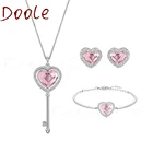 Ювелирные изделия SWA 1:1, новый набор для помолвки, Женский Нежный и очаровательный розовый кристалл, отправка подруге, подарок на день рождения