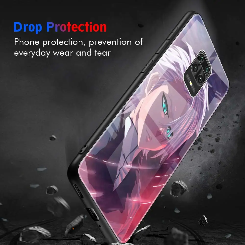 Phone Case for Xiaomi Redmi Note 9S 7 8 9 Pro 8T 9T K20 K30 8A 9A 9C Tempered Glass Housing Cover Japanese anime Bleach | Мобильные