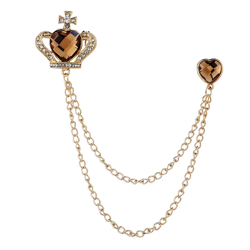 Новинка в винтажном стиле Корейская крыло значок Корона Мужская металлическая