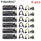 6 шт. TISHRIC PCIE Riser 009s Plus обновленная версия VER009S Райзер карта PCI E 16x PCI Express 6-контактный USB 3,0 кабель 1X 16X удлинитель