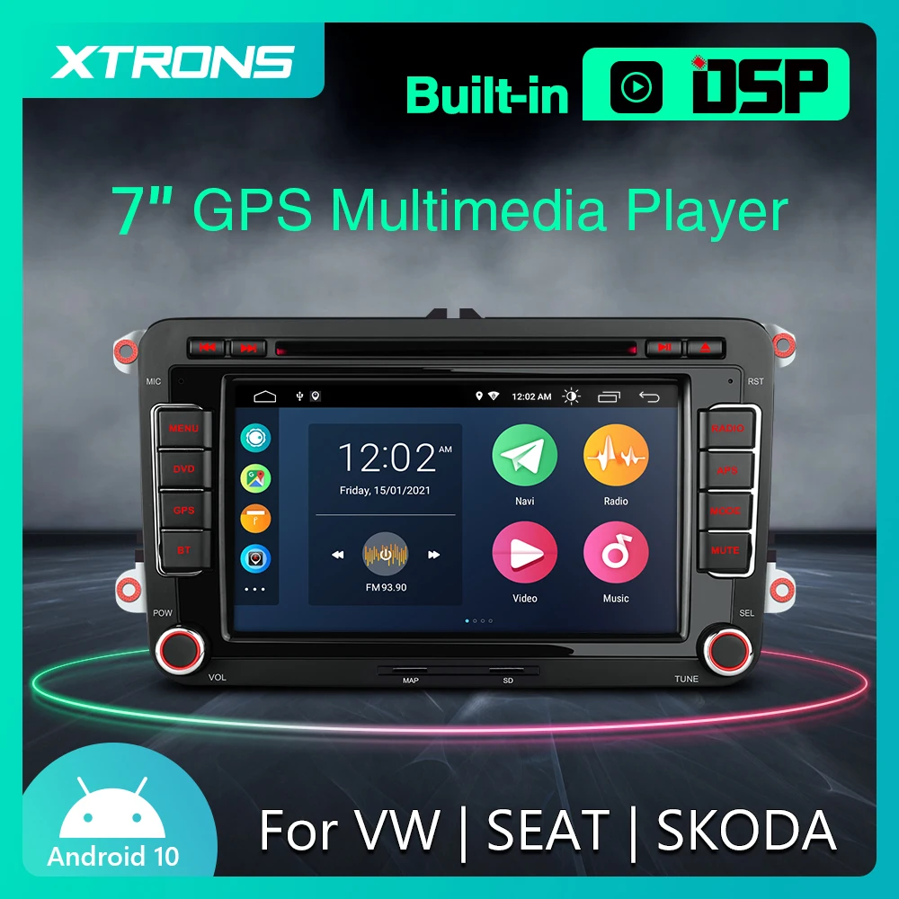 XTRONS 7 'ɺndroid 10 0 автомобильный мультимедийный DVD стерео радио плеер для VW Polo Touran