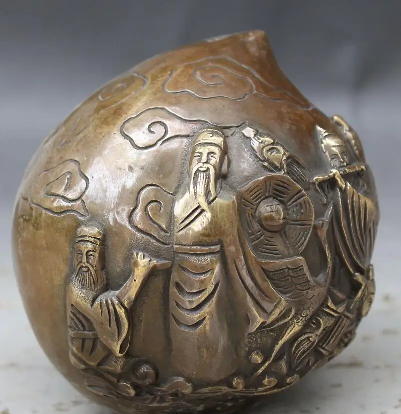 12 см китайская Бронзовая скульптура Миф 8 бессмертный Бог Длинная жизнь