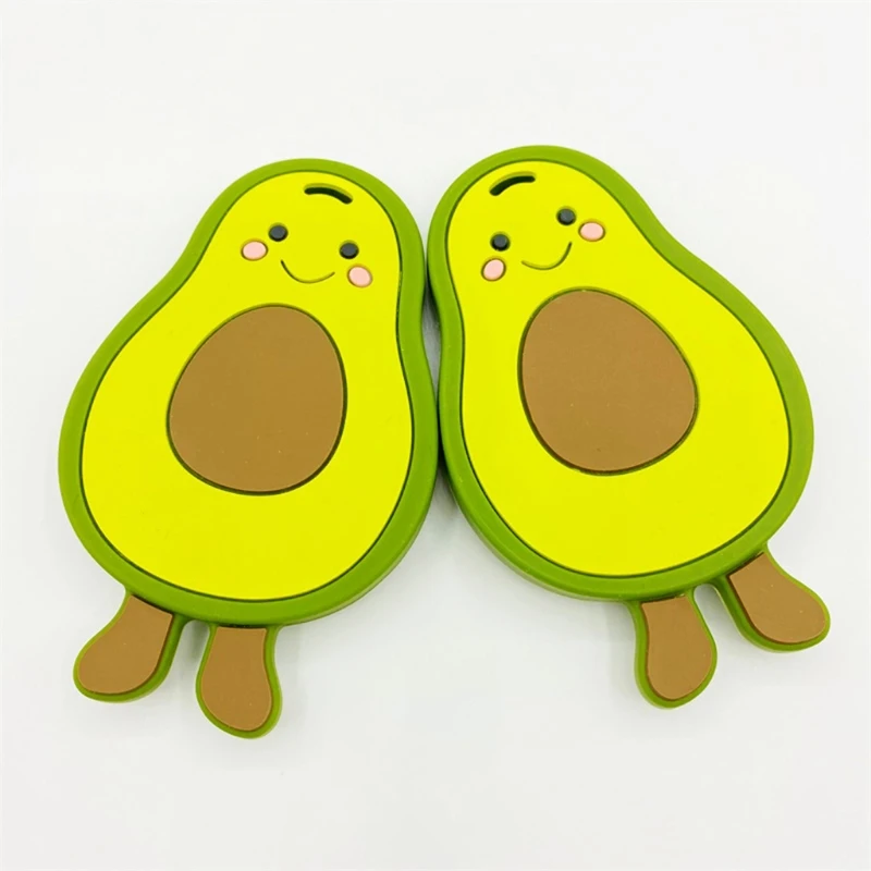 Mini mordedor de silicona con cuentas de aguacate para beb&eacute;, chupete de dentici&oacute;n infantil sin BPA, juguete Molar de lactancia, dibujos animados, 1-5 piezas-1
