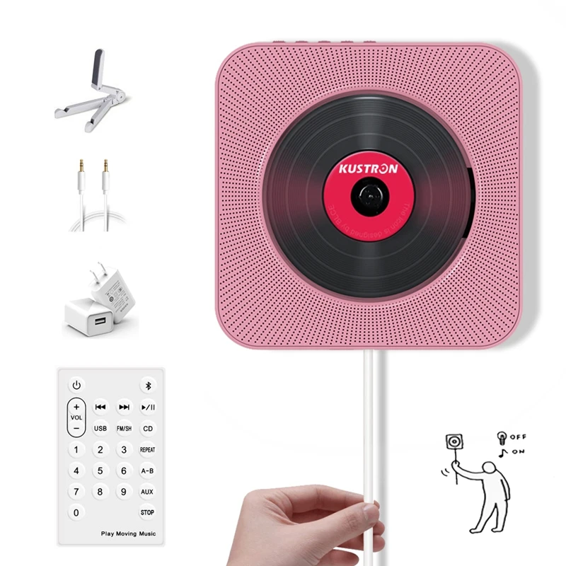 ABGN Hot-Kustron настенный Bluetooth Cd-плеер пренатальный динамик студенческий Белый