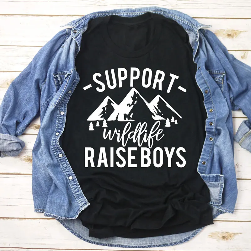 Футболка для мальчиков с надписью Поддержка дикой природы повседневная женская