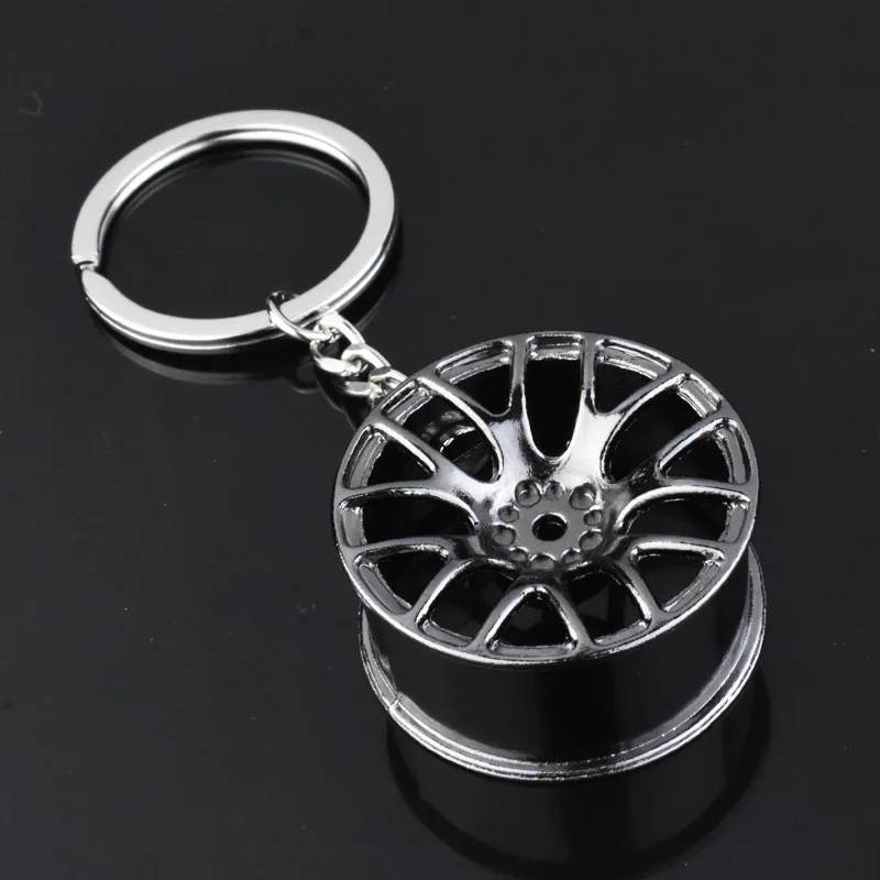 

Wheel Rim Key chain Hot High Quality metal Car wheel hub Key ring wholesale Boy pendant Gold auto tire parts key chains