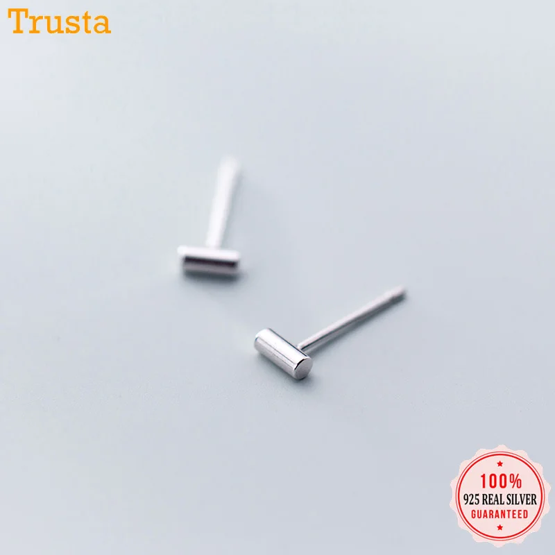 Trustdavis Аутентичные 925 пробы серебряные милые маленькие круглые серьги-гвоздики для женщин модные ювелирные изделия из стерлингового серебра DA438