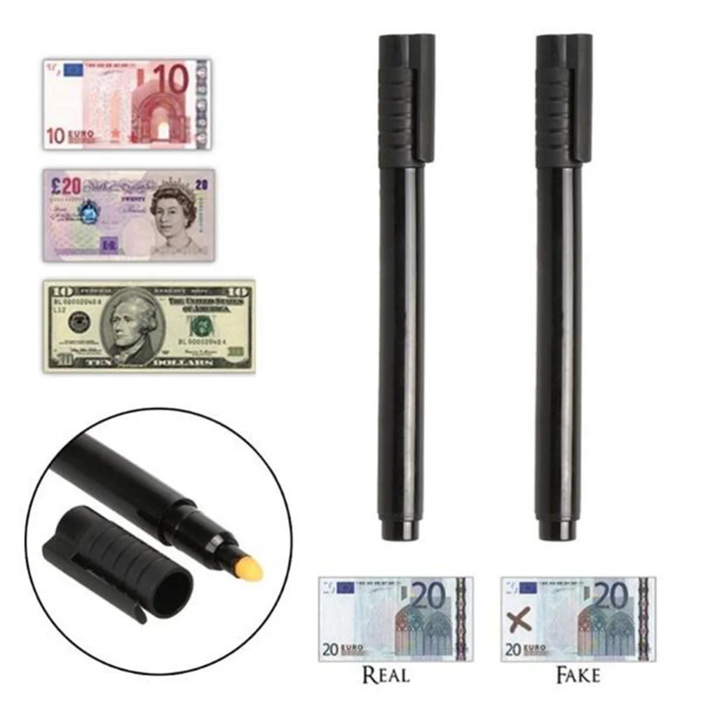 

2pcs Money Detector Pen Banknote Cash Tester Currency Checker Blacklight Pen