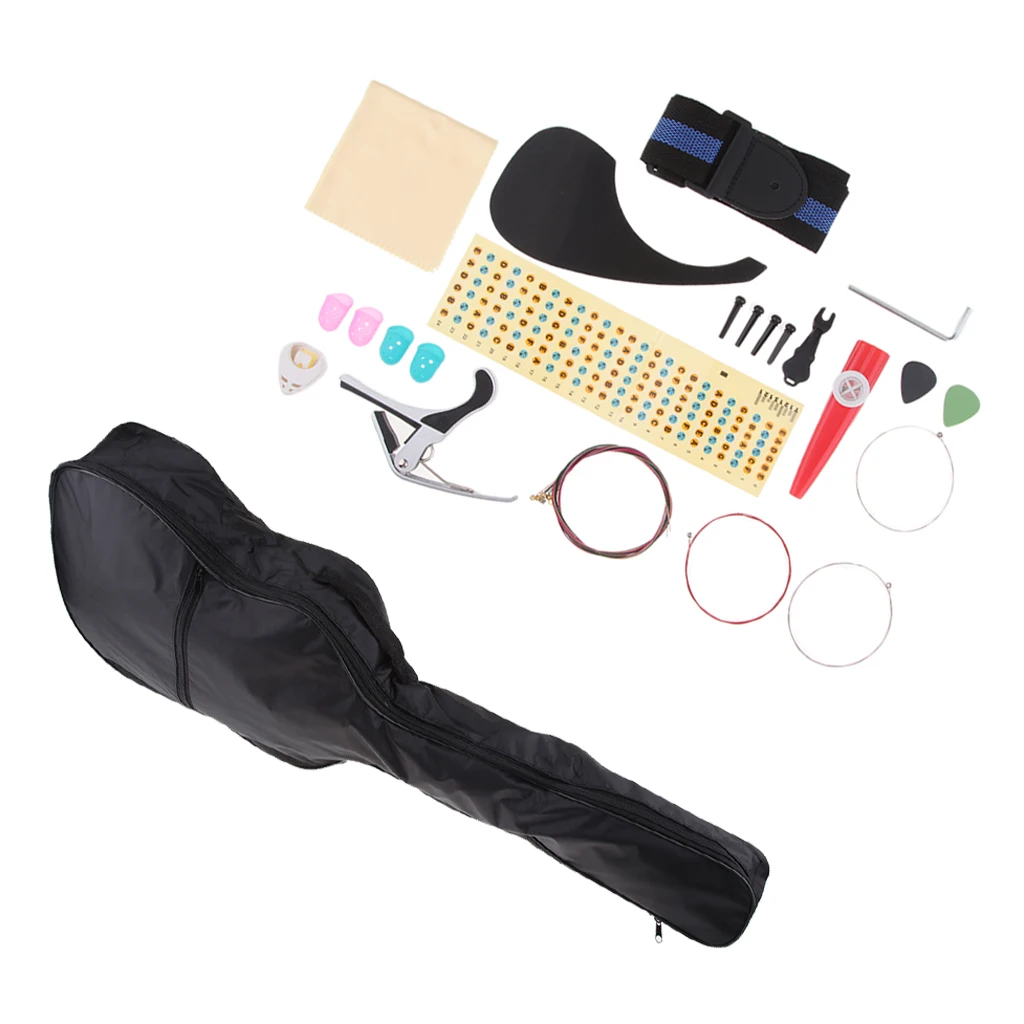 

Guitar Accessories with Pickguard Bag Strap Capo Picks Wrench Finger Cover Parts