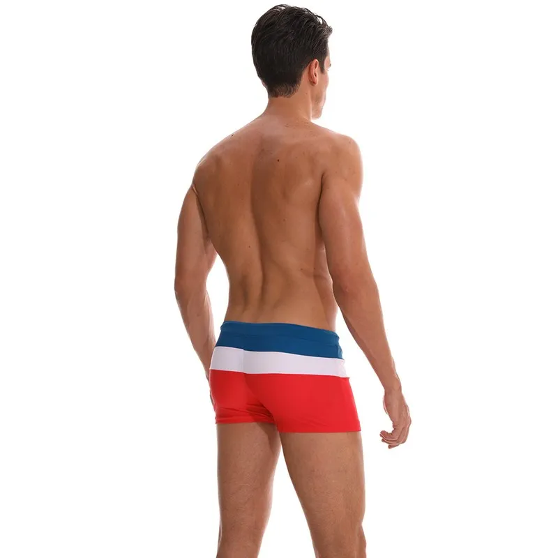 Короткие пляжные мужские плавки для мальчиков купальный костюм полосатая