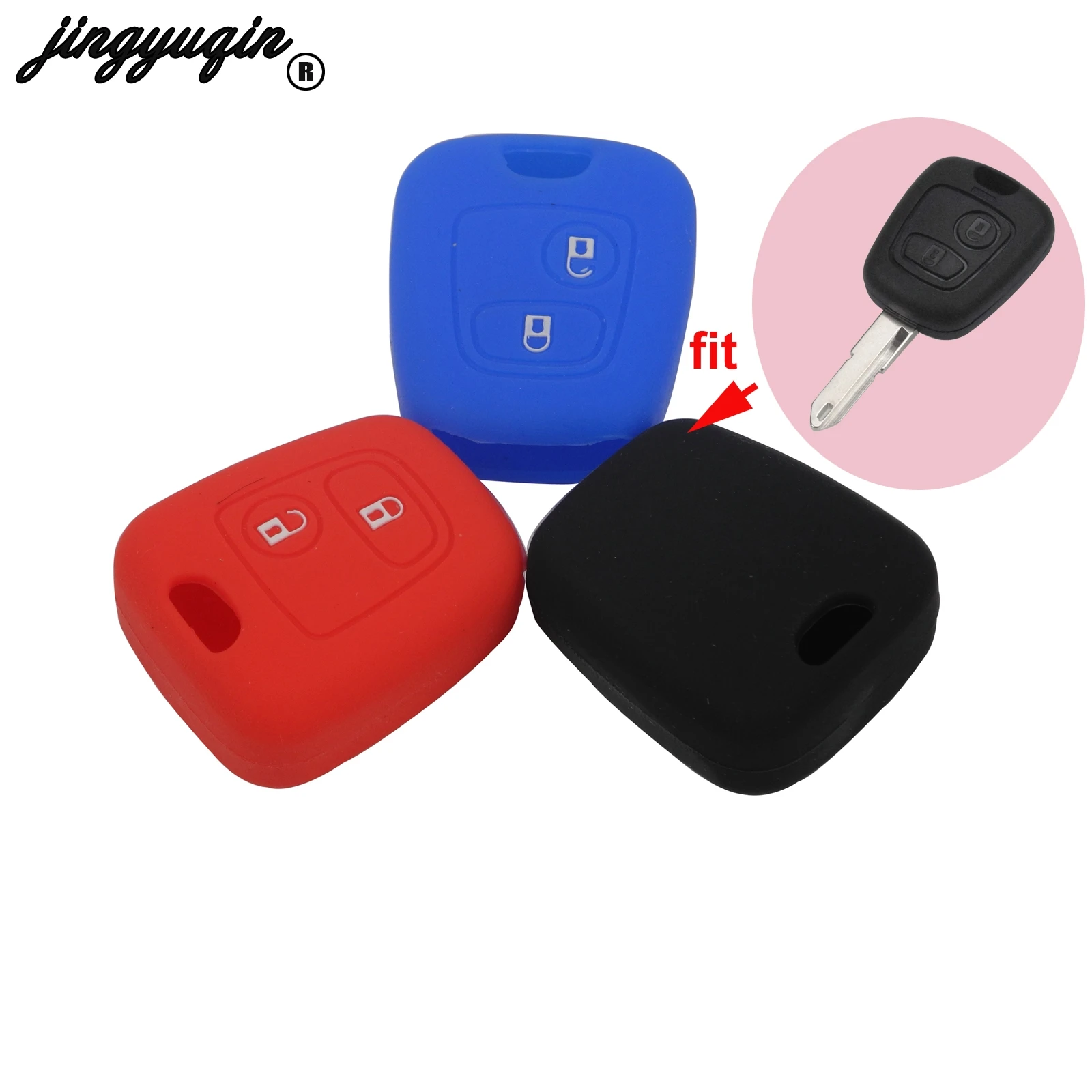 

jingyuqin 2B Remote Key Car Key Fob Case Shell Cover For Citroen C1 C2 C3 C4 XSARA Picasso For Peugeot 307 107 207 407