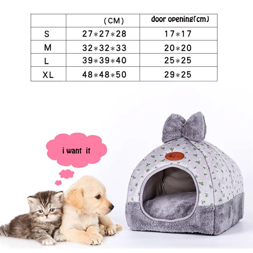 

Winter Pet House Warm Soft Dog House Pet Sleeping Bag Cute Dogs Kennel Cat Beds Cat House Closed Folding Pet Kennles cama perro