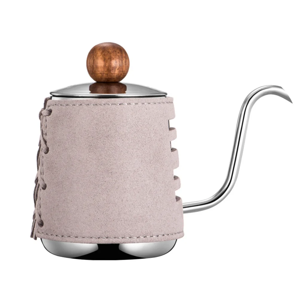 

300ml Stainless Steel Coffee Pot Long Narrow Mouth Handheld Coffee Kettle for Home Shop (Orange)