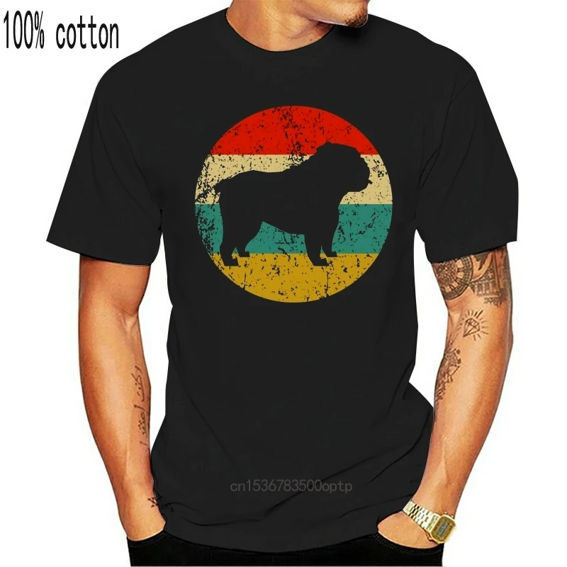 

English Bulldog Shirt - Retro English Bulldog Men'S T-Shirt - Dog Icon Shirt Street Tee Shirt