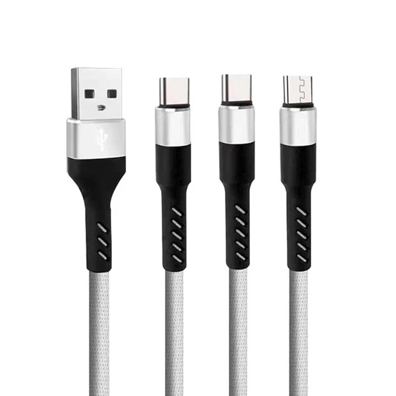 3 в 1, USB кабель для iPhone, кабель для быстрой зарядки для Android, Micro usb type C, type-c, 3 в 1, кабели для мобильных телефонов, 1 м, шнур для зарядки