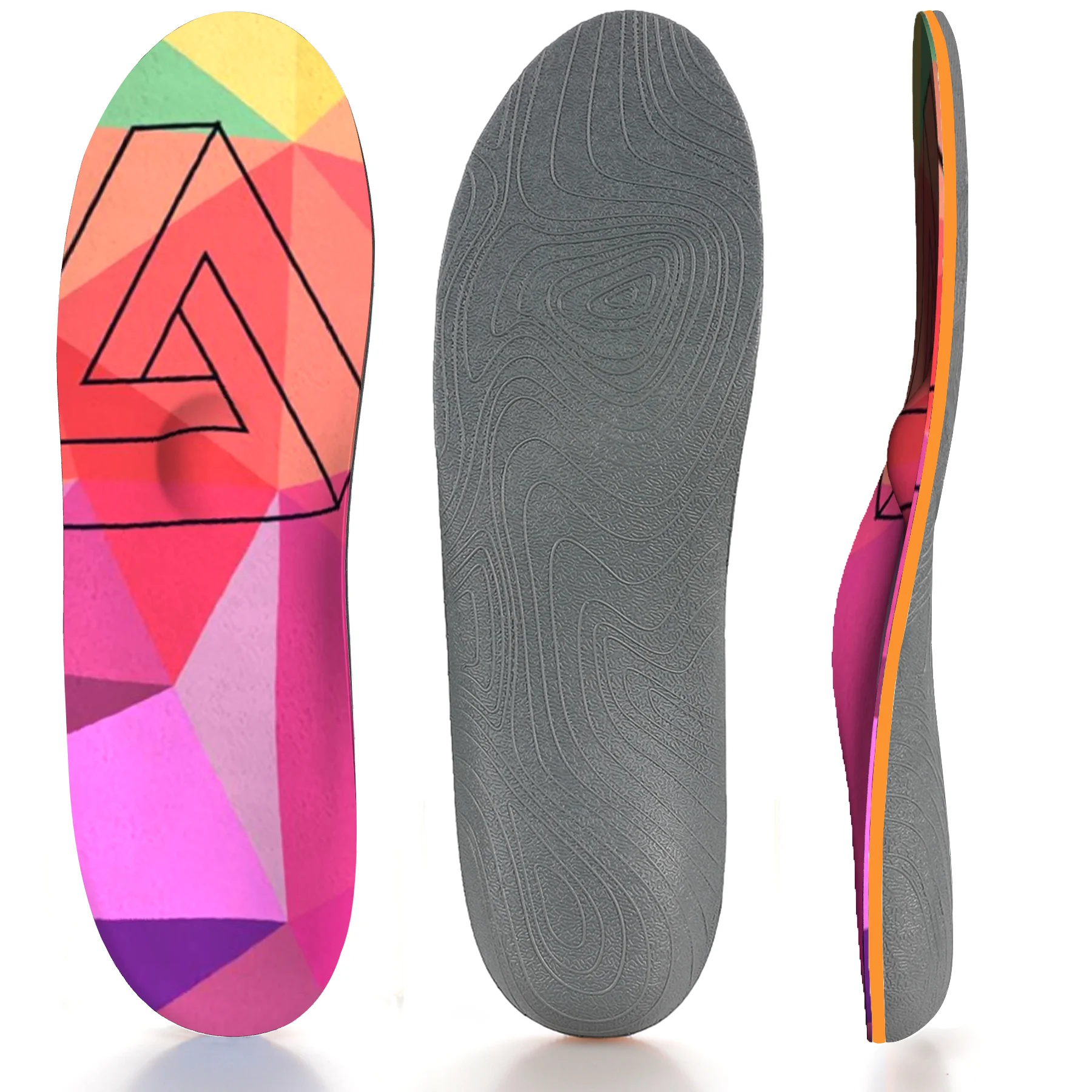 Мягкая амортизирующая стелька в полоску с креативным и красочным дизайном |