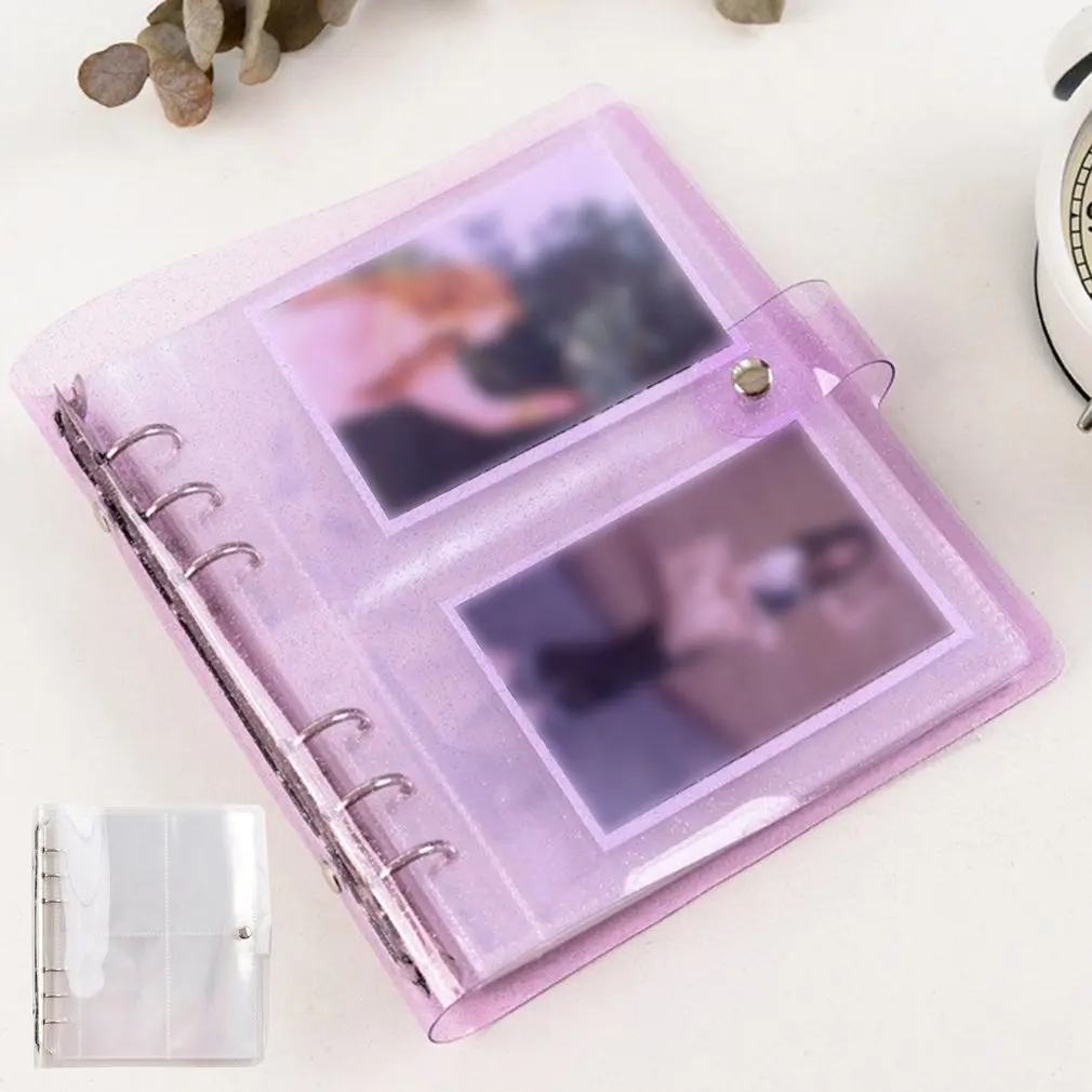 

Pockets PVC Portable Photo Album Jelly Color Album For Mini Name Card Album Photos Waterproof Photo Album